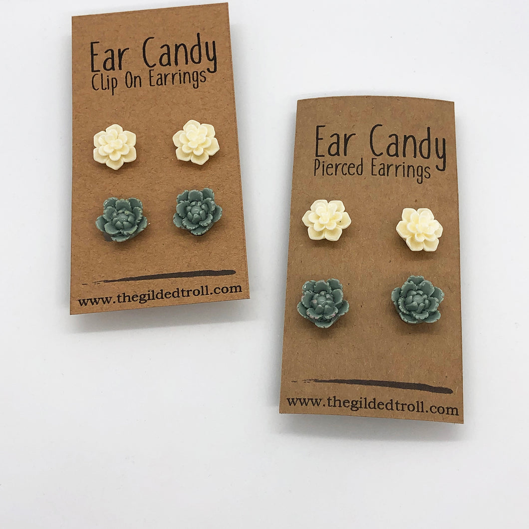 Succulents - Ear Candy - Post (Clipon Sold out)