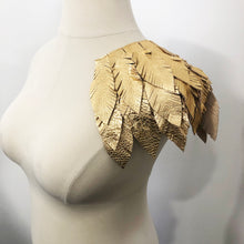 Load image into Gallery viewer, Golden Feather - Salvaged Leather Epaulette
