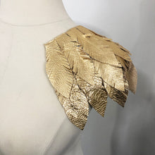 Load image into Gallery viewer, Golden Feather - Salvaged Leather Epaulette
