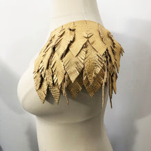 Load image into Gallery viewer, Golden Feather - Salvaged Leather Epaulette
