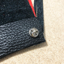 Load image into Gallery viewer, Black &amp; Red Fringe - Salvaged Leather Epaulette
