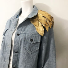 Load image into Gallery viewer, Golden Feather - Salvaged Leather Epaulette
