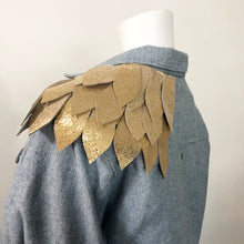 Load image into Gallery viewer, Golden Scale - Salvaged Leather Epaulette
