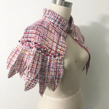 Load image into Gallery viewer, Dolores - Tweed Feather Mini Cape - Salvaged Material
