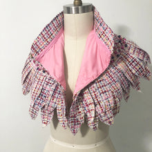 Load image into Gallery viewer, Dolores - Tweed Feather Mini Cape - Salvaged Material
