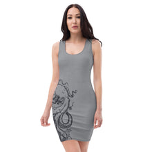 Load image into Gallery viewer, Polar Blue Octopus Sketch - Body Con Dress
