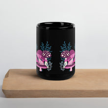 Load image into Gallery viewer, Fairy Mushroom Garden - Black Glossy Mug
