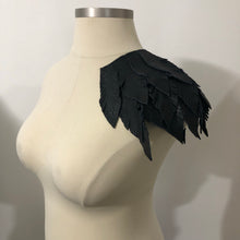 Load image into Gallery viewer, Black Bird - Salvaged Leather Epaulette
