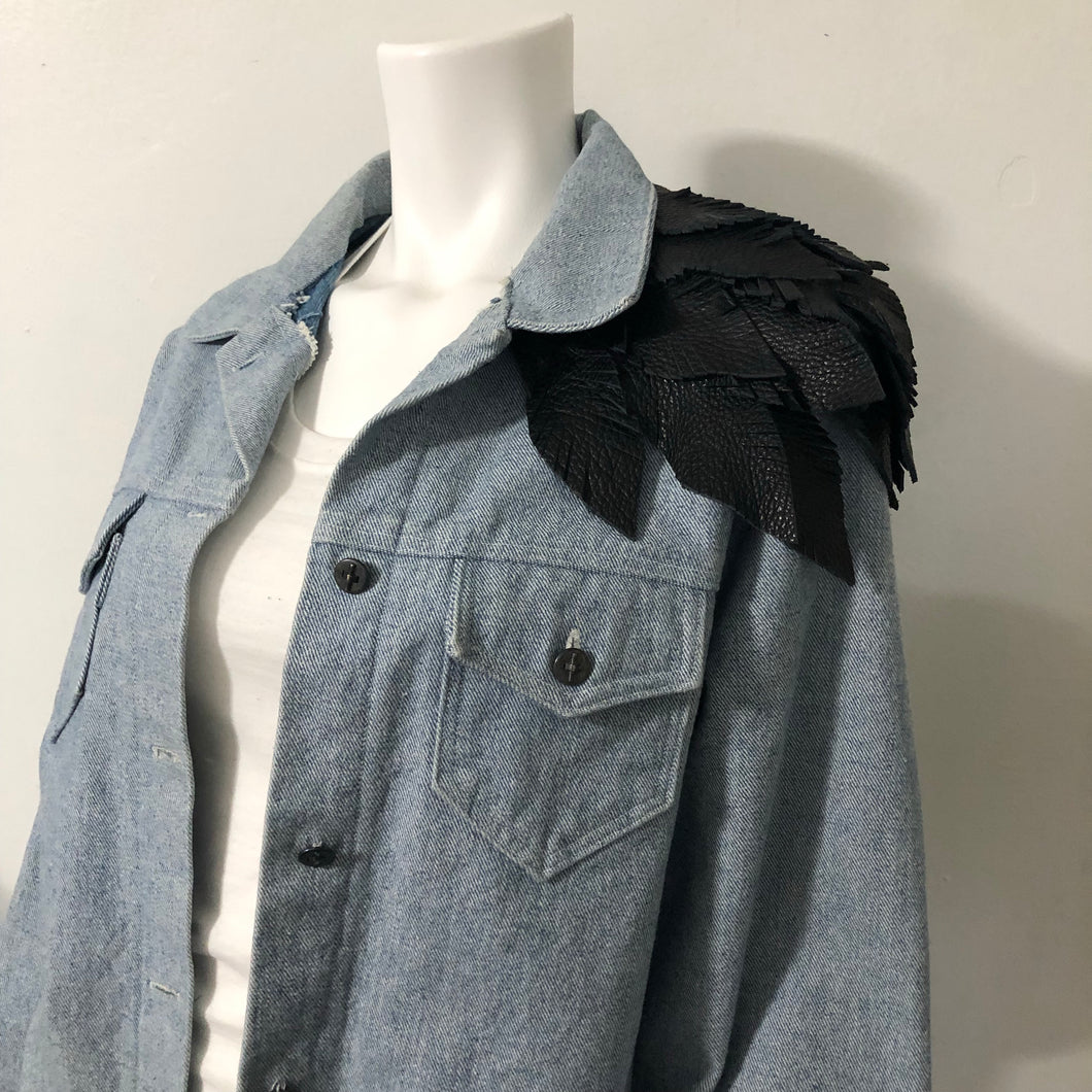 Black Bird - Salvaged Leather Epaulette