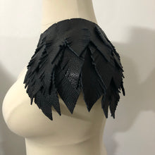 Load image into Gallery viewer, Black Bird - Salvaged Leather Epaulette
