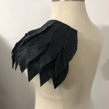 Load image into Gallery viewer, Black Bird - Salvaged Leather Epaulette
