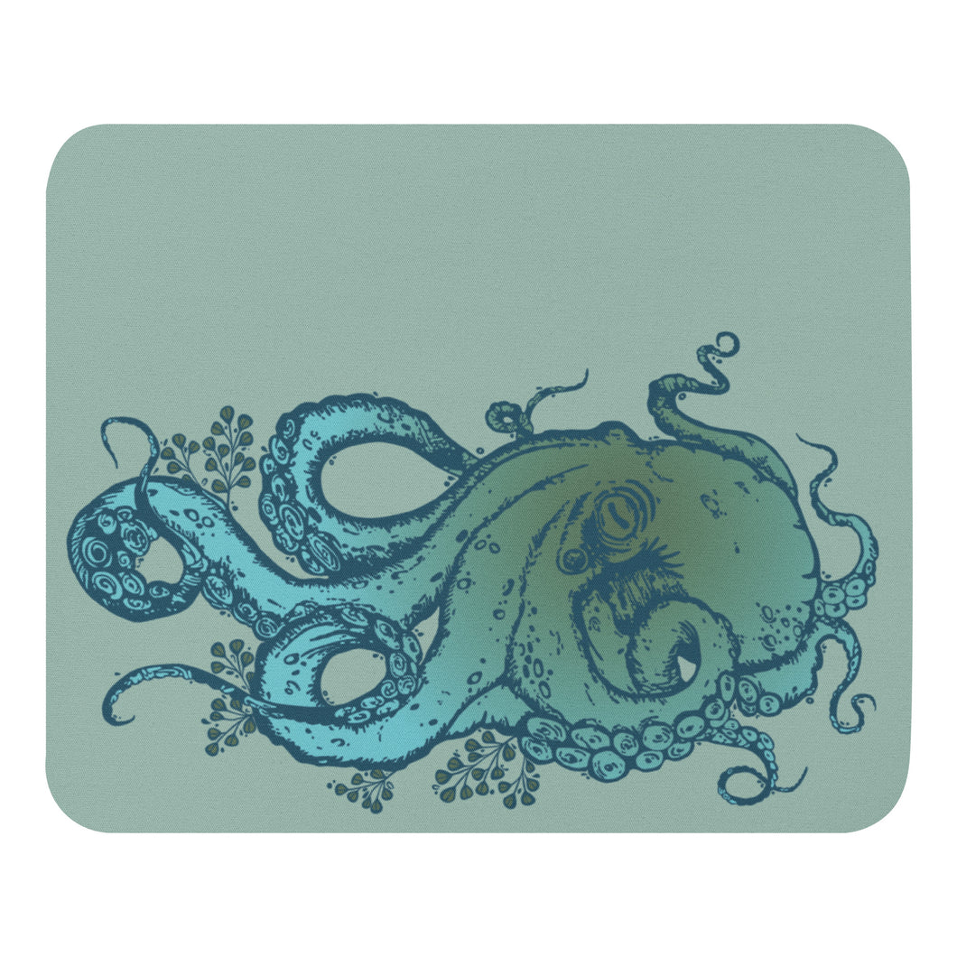 Blue & Green Octopus - Mouse pad