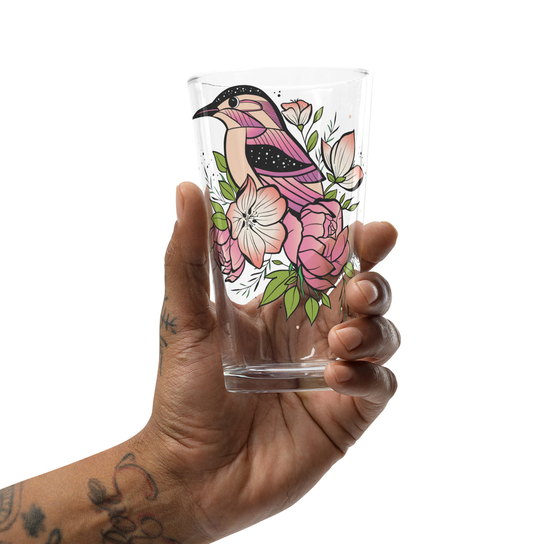 Hummingbird - Shaker pint glass