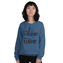 Load image into Gallery viewer, Less Whine More Wine - Black Graphic -  Sweatshirt

