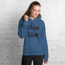 Load image into Gallery viewer, Less Whine More Wine - Black Graphic -  Hoodie
