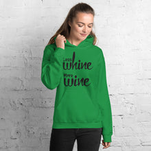 Load image into Gallery viewer, Less Whine More Wine - Black Graphic -  Hoodie
