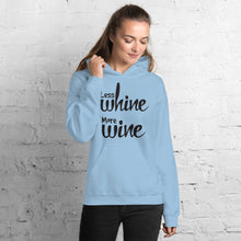 Load image into Gallery viewer, Less Whine More Wine - Black Graphic -  Hoodie
