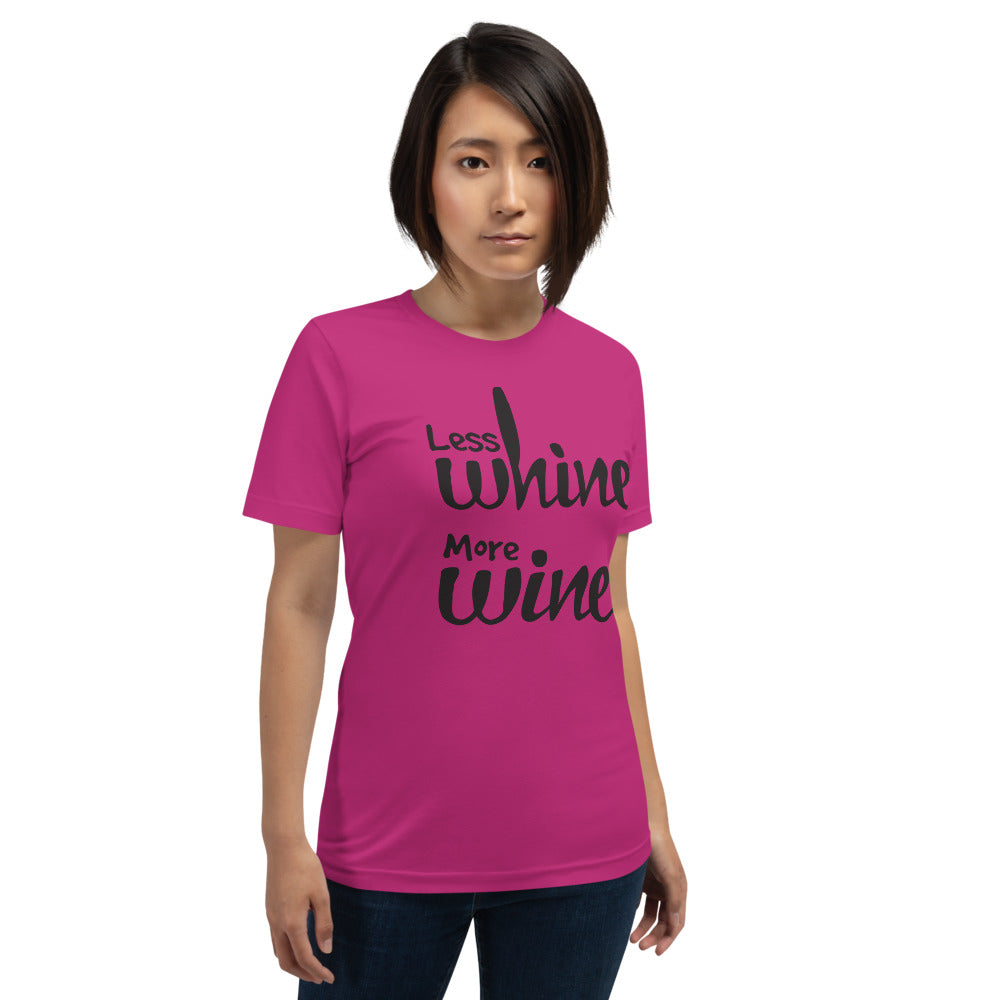 Less Whine More Wine - Black Graphic - T-Shirt