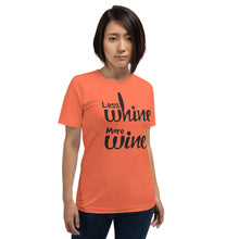 Load image into Gallery viewer, Less Whine More Wine - Black Graphic - T-Shirt
