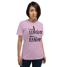 Load image into Gallery viewer, Less Whine More Wine - Black Graphic - T-Shirt
