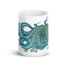 Load image into Gallery viewer, Ocean Blue Octopus - White glossy mug
