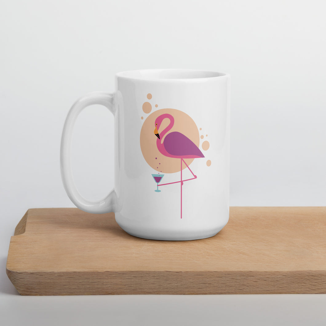 Flamingo Cocktail - White glossy mug