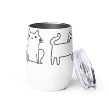 Load image into Gallery viewer, Cat Doodle - Wine tumbler
