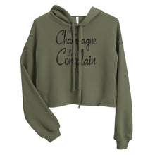 Load image into Gallery viewer, More Champagne Less Complain - Black Graphic - Crop Hoodie
