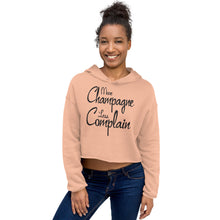 Load image into Gallery viewer, More Champagne Less Complain - Black Graphic - Crop Hoodie

